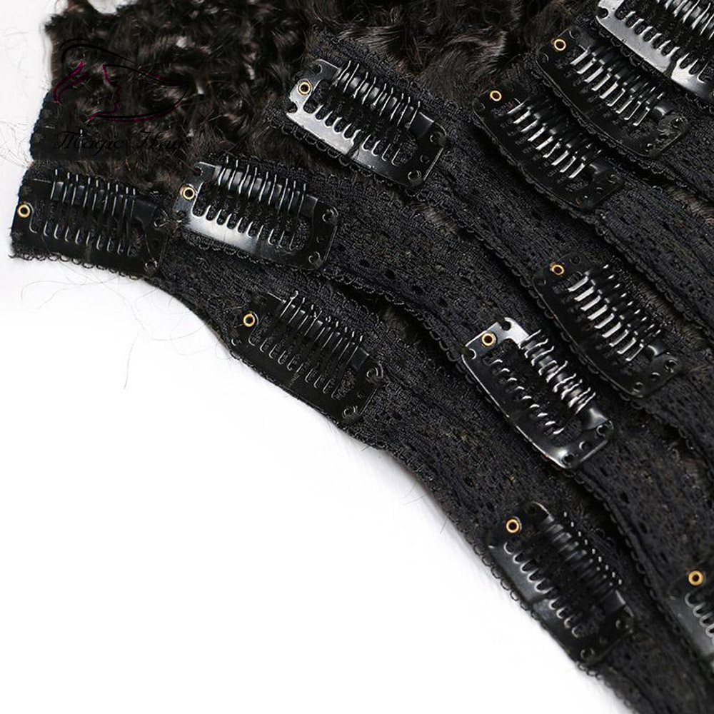 Clip in Human Hair Extensions For Black Women Afro Kinky Curly 100g High Quality Unprocessed Brazilian Human Hair
