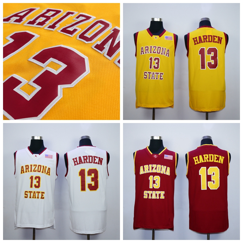 Mens Arizona State Sun Devils James Harden College Basketball Jerseys Yellow Red Shirts Vintage 13 Stitched University Jersey S-XXL от DHgate WW