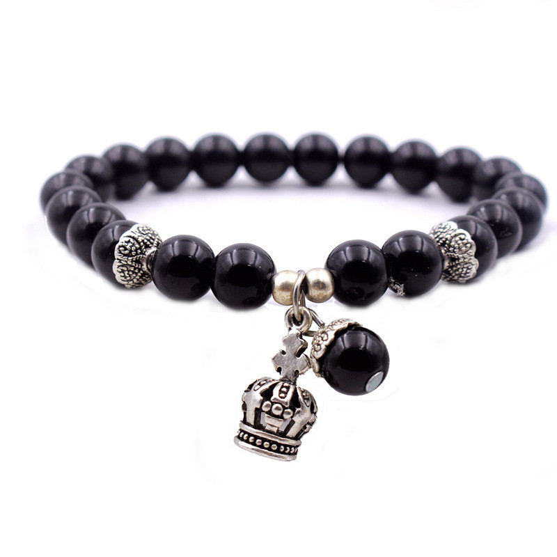 Natural black onyx beads bracelets women bracelet jewelry with ancient silver crown water drop pendant
Natural black onyx beads bracelets women bracelet jewelry with ancient silver crown water drop pendant