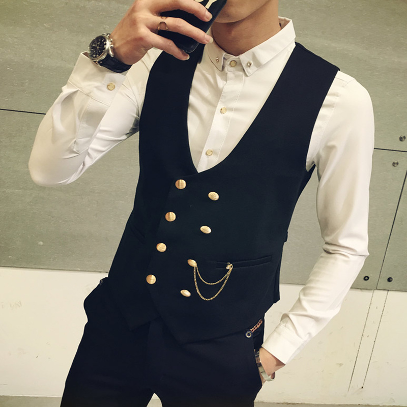 Cotton Slim Fits Fashion New Men's Casual Boutique Double-breasted Business Vest Man's Deep V-neck Suit Waistcoat New Batik, Black;white
Cotton Slim Fits Fashion New Men's Casual Boutique Double-breasted Business Vest Man's Deep V-neck Suit Waistcoat New Batik, Black;white