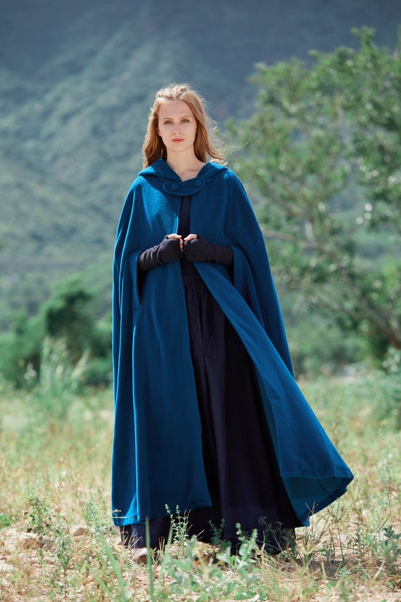 In stock Free shipping Fashion Hooded Cloak Cape Women High Quality Long Wedding Halloween Warm Winter Coats Costume Robe