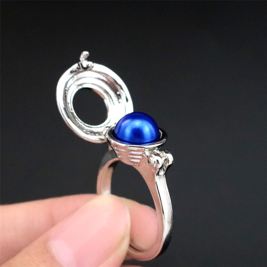 Silver Ring Mounting for 8mm Beads Pearl Cage Ring US size 6 7 8 Ring Setting Fashion Rings Cage Fit 8MM Pearls DIY Rings Jewelry