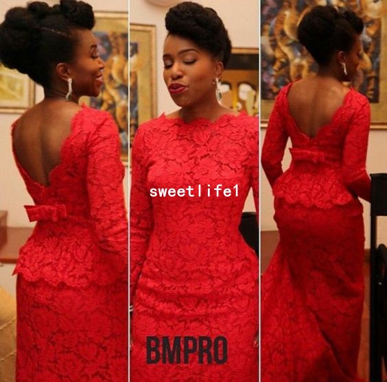 2019 Aso Ebi Style Red Mermaid Evening Dresses Bateau Neck Long Sleeve Sexy Backless Court Train Africa Formal Occasion Prom Dresses, Burgundy
2019 Aso Ebi Style Red Mermaid Evening Dresses Bateau Neck Long Sleeve Sexy Backless Court Train Africa Formal Occasion Prom Dresses, Burgundy