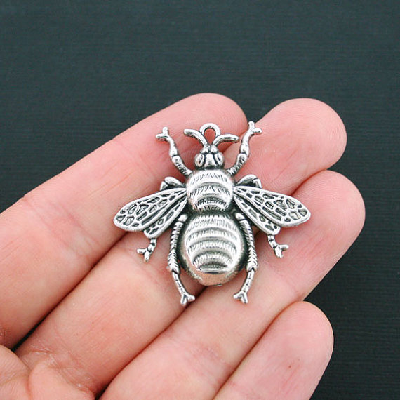 100 pcslot large size bee charms pendant 4038mm good for Jewelry findings DIY craft