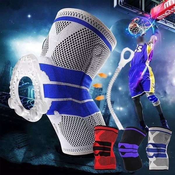 Sports Knee Support Pad High Compression Silicone Padded Knee Sleeve Brace Kneepad supportpad Sport Sleeve Silicone protectivepad