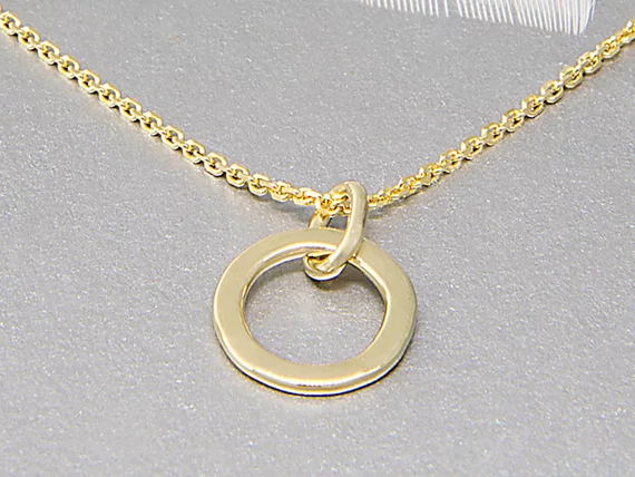 5PCS Simple Thick Hoop Circle Necklace Outline Eternity Karma Open Circle Necklace Hammered Geometric Circle Round Necklaces