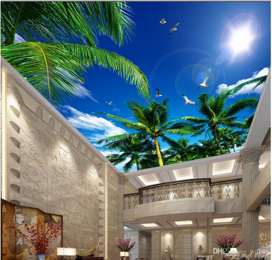 3d ceiling murals wallpaper custom photo non-woven mural 3d wall murals wallpaper for walls 3d Coconut trees blue sky white clouds seagull, Sky blue
3d ceiling murals wallpaper custom photo non-woven mural 3d wall murals wallpaper for walls 3d Coconut trees blue sky white clouds seagull, Sky blue