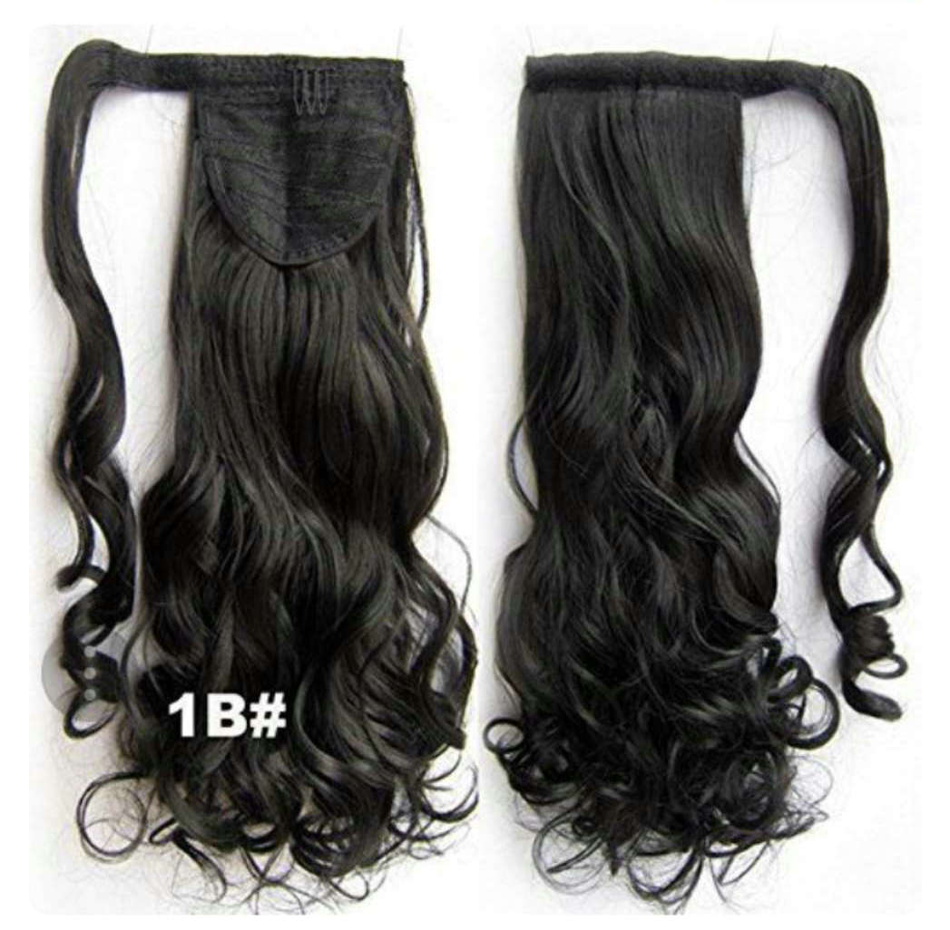 New Arrival Human Hair Ponytail hairpiece wraps around Clip On Loose Wave Brown Brazilian Virgin Hair natural wavy Pony tail Hair Extensions