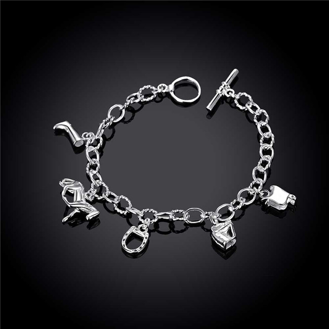 Horseshoe Bracelet sterling silver plated bracelet ; New arrival fashion men and women 925 silver bracelet SPB074