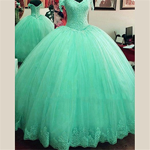 2018 Sexy Sweetheart Lace Ball Gown Quinceanera Dress with Appliques Tulle Plus Size Sweet 16 Dress Vestido Debutante Gowns BQ142