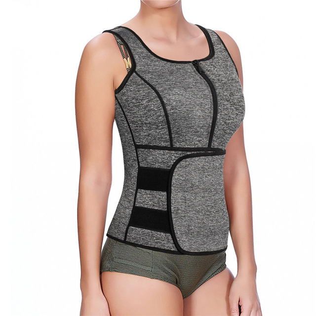 Bafully Sweat Slimming Women Waist Trainer Vest Neoprene Body Shaper Tummy Control Fitness Tops Corset with Zipper Adjust Belt, Gray
Bafully Sweat Slimming Women Waist Trainer Vest Neoprene Body Shaper Tummy Control Fitness Tops Corset with Zipper Adjust Belt, Gray