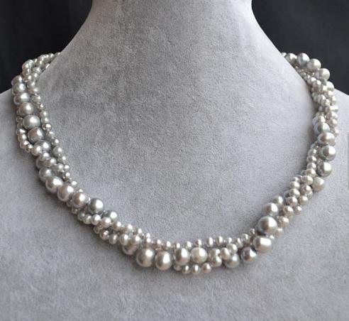 Genuine Pearl Necklace,18inches 4-8mm 3rows Natural Freshwater Pearl Necklace,Fashion Woman Wedding Pearl Jewellery
Genuine Pearl Necklace,18inches 4-8mm 3rows Natural Freshwater Pearl Necklace,Fashion Woman Wedding Pearl Jewellery