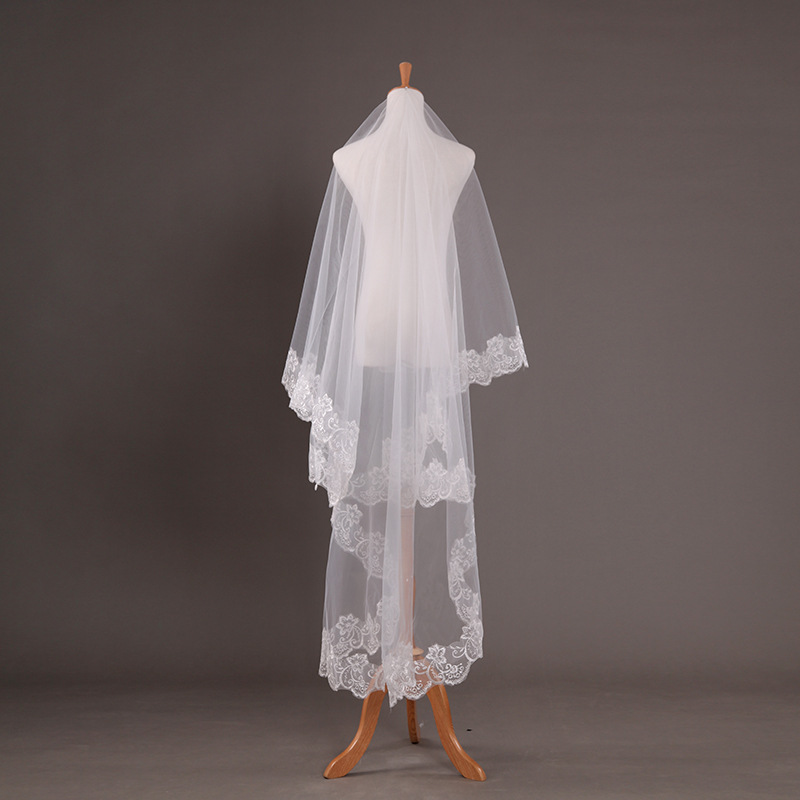 Lace Wedding Veil Cathedral Accessories about 3 M Long Voile Mariage Cotton Cheaps Simple Vail Bride Veils, Ivory
Lace Wedding Veil Cathedral Accessories about 3 M Long Voile Mariage Cotton Cheaps Simple Vail Bride Veils, Ivory
