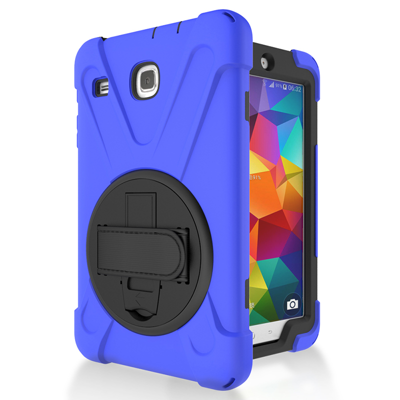 Silicone Case Cover with Wrist Strap for Samsung Galaxy Tab E 80 T377 T377V TabletStylus