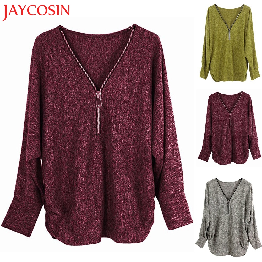 Womens Zipper Blouse Solid ComfortableTop Shirt Long Sleeve Pullover In Autumn/ Winter Dropshiping Oct.24, Gray
Womens Zipper Blouse Solid ComfortableTop Shirt Long Sleeve Pullover In Autumn/ Winter Dropshiping Oct.24, Gray