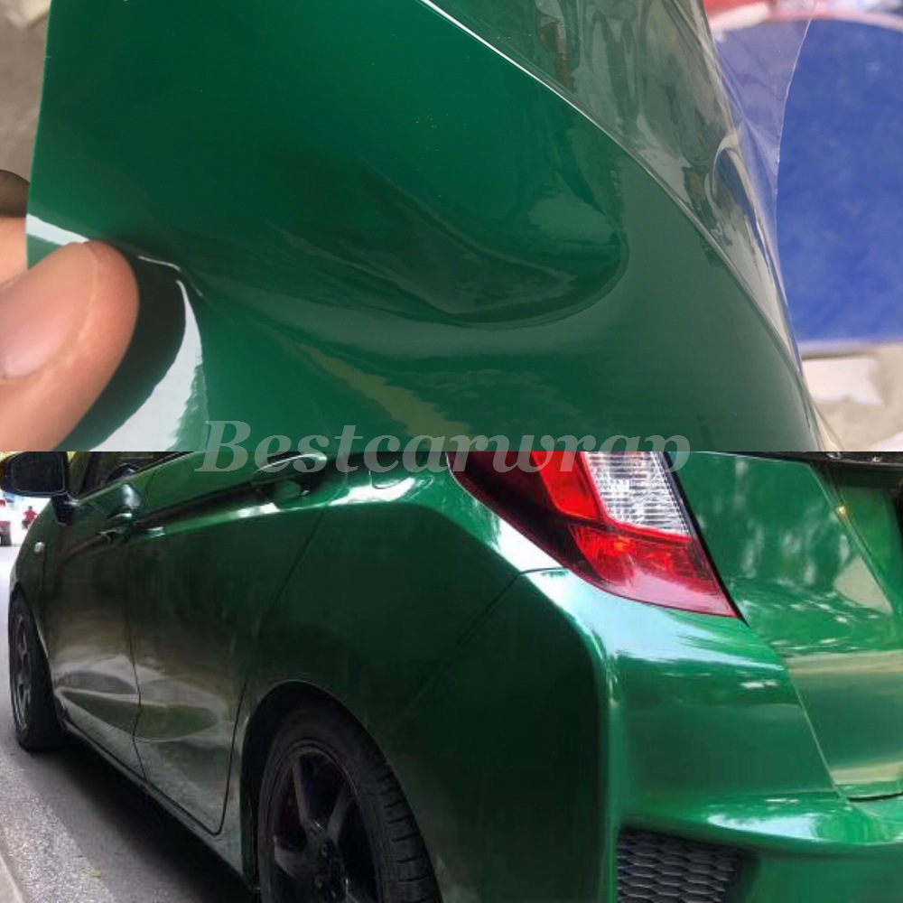 New Gloss Dark Green Vinyl Wrap For Whole Car Wrap Covering With Air bubble Free Lke 3M quality vinilo adhesivo Size:1.52*20m( 5x67ft
