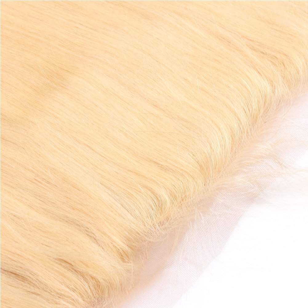 Free shipping 13x4 To Ear Lace Frontal Body Wave 613# Blonde Color Human Closure with Baby Hair