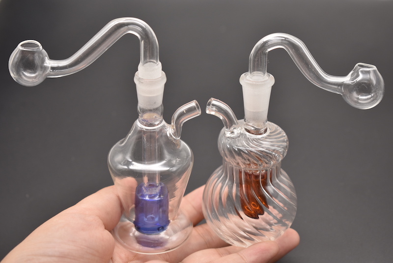 Birdcage inline perc 8cm colorful Mini oil burner Bongs Glass Bubbler Bong Ash Catcher Smoking Water Pipes Oil