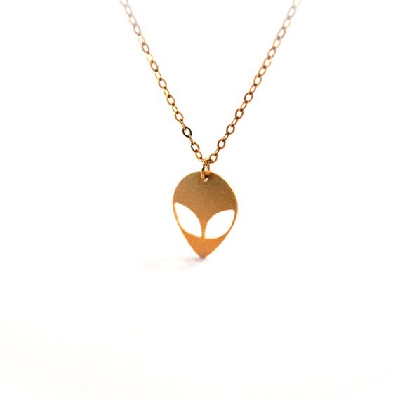 10PCS Simple Aliens Necklace Cute UFO ET Face Head Eye Emoticons Necklaces Cartoon Sci Fi Fantasy Friends Meaningful Gift