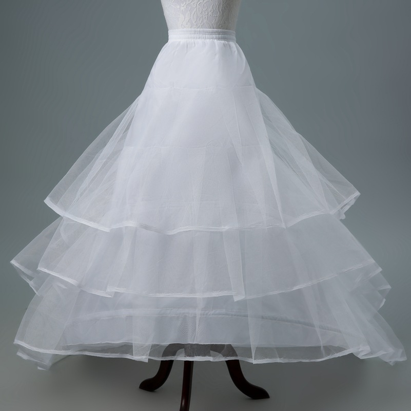 White Bridal Petticoats Long Wedding Accessories Bridal Petticoast Elastic Waist High Quality