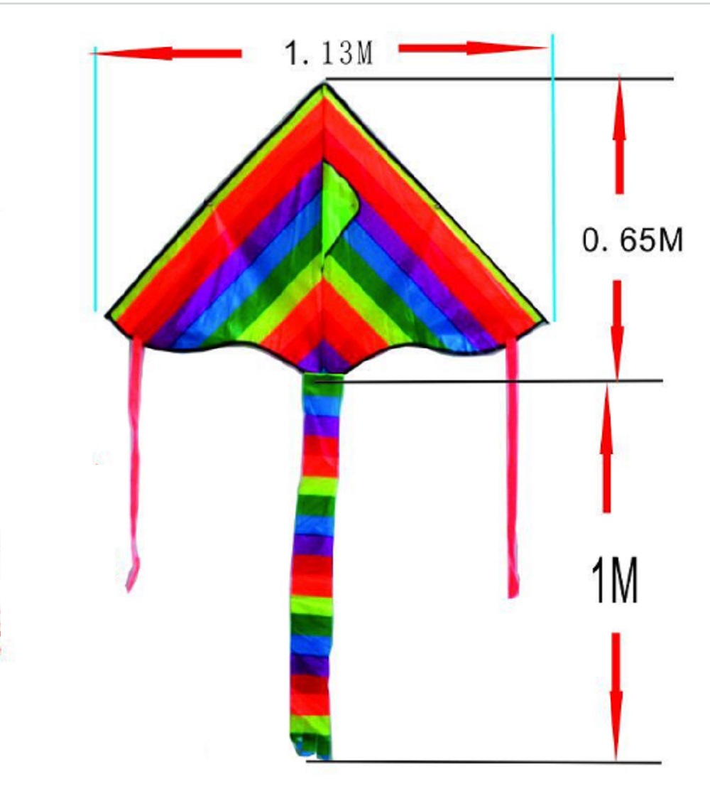 Rainbow Kite Triangle Kite Outdoor Fun Sports Easy Flyer Kite for Beginners
