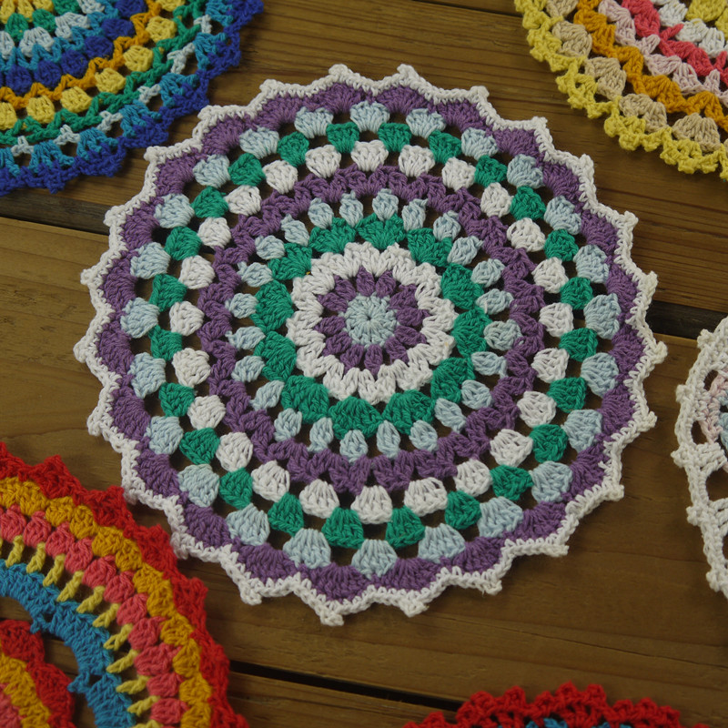 12 Hand Dyed Craft Doilies, Crochet Mandalas for Decorating and Crafts, Shabby Decor, Wedding Doilies, Doilies for Decor, Crafts, and Dream