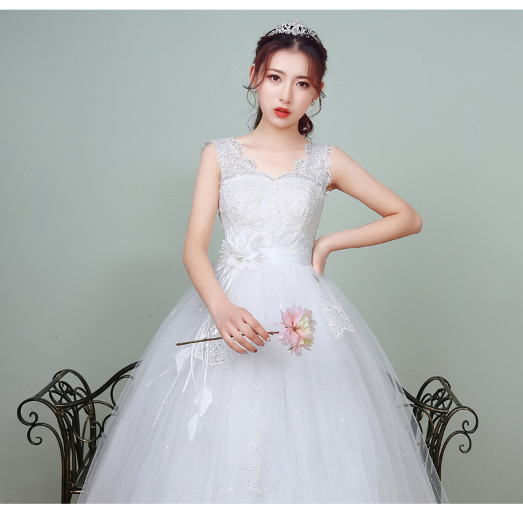 New Arrival Spring Pregnant Lace High Waist Wedding Dress 2018 vestidos de noiva V Neck Bridal Pregnant Women Dress