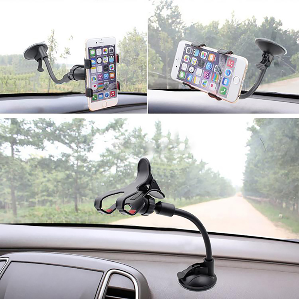 20cm long arm universale cellphone holder flexible 360 rotation windshield car holder bracket with chuck buckle support smart phone mount