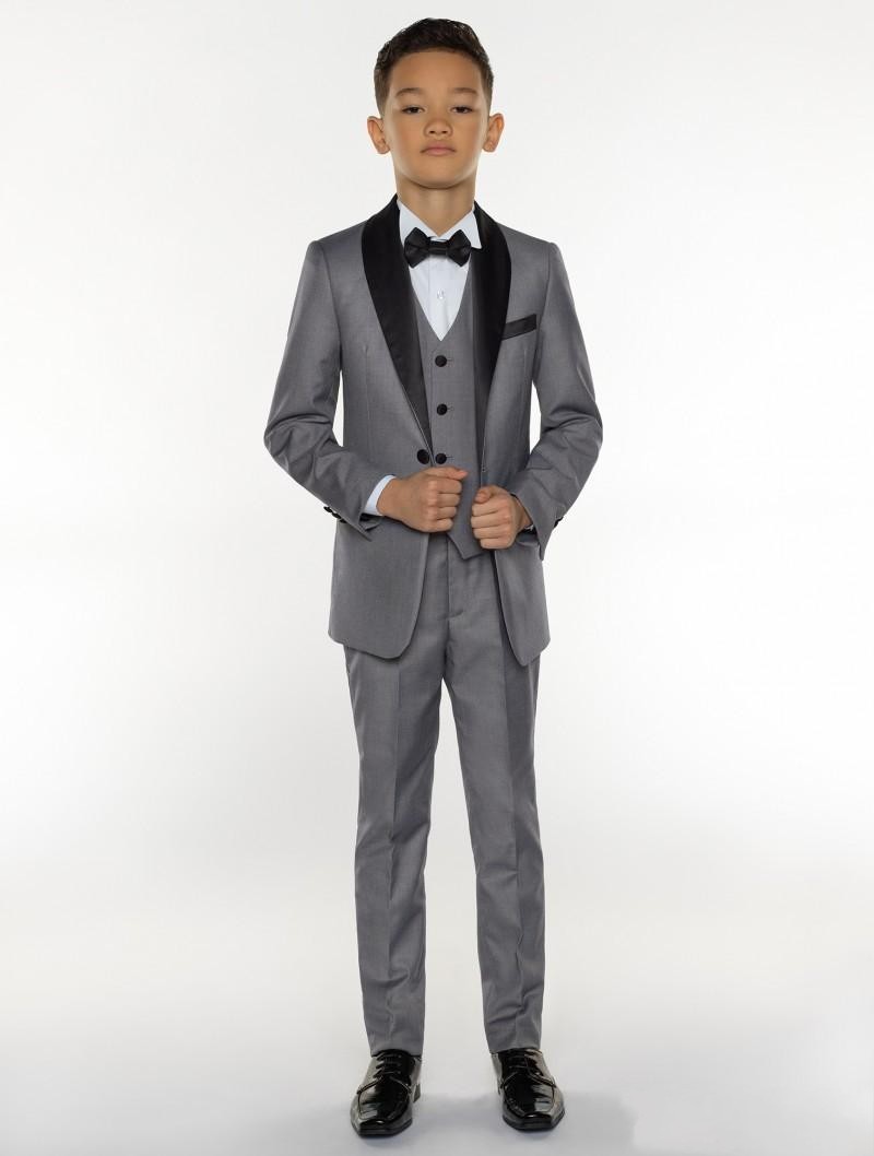 New Fashion Grey Boy Formal Wear Handsome Boy Kid Attire Wedding Apparel Blazer Birthday Party Prom Suit(jacket+pants+tie+vest ) 12