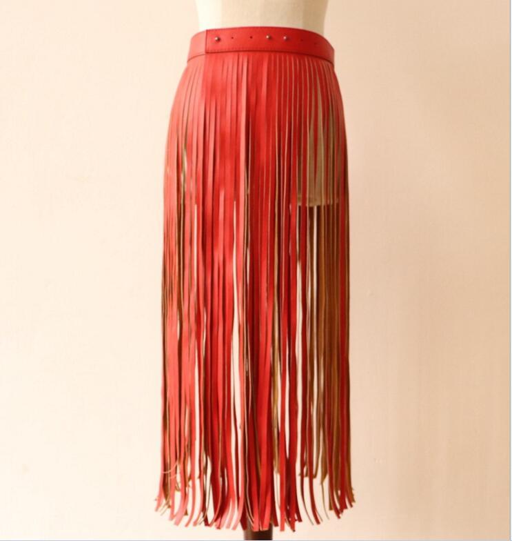 Tassel Women Waist Belt Hippie Boho Band Fringe Faux Leather Ladies Belts High Waist Decorative For Pants Skirt Raidy4400 S18101807