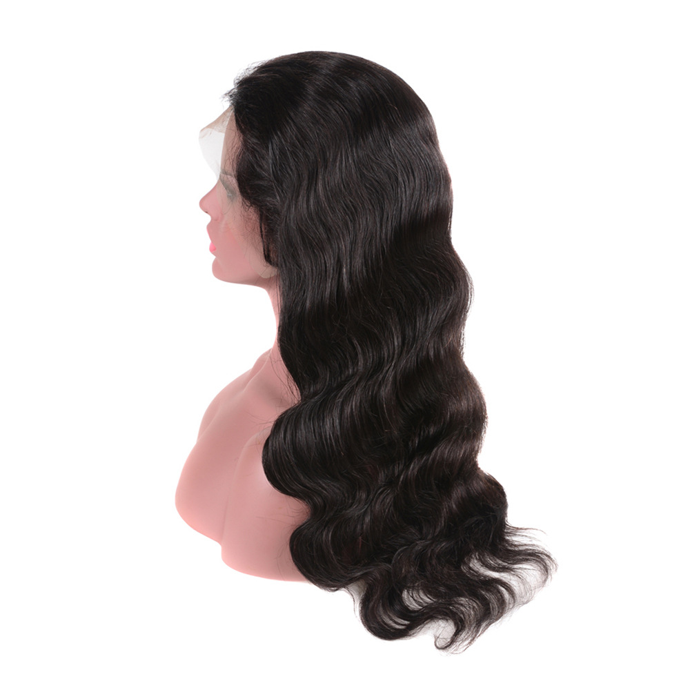Peruvian 100% Human Hair Body Wave 2X6 Lace Closure Kim Wig 2*6 Wigs Natural Color 180% Density 10-34inch Middle Part