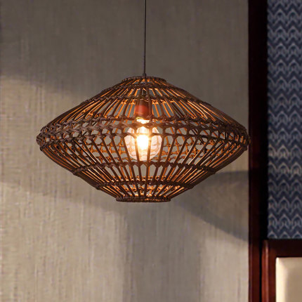 Southeastern Vine Pendant Lamps Vintage Thailand Rattan Pendant Lights Fixture Home Indoor Lighting Restaurant Restaurant Tea Room Cane Lamp