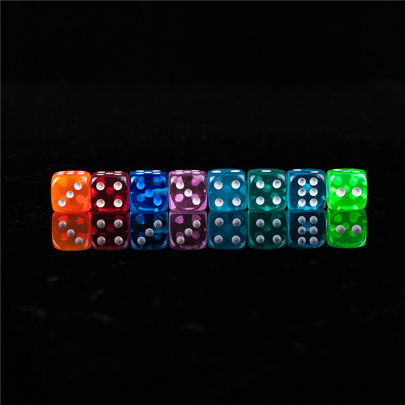 New 100pcs 12-18MM Dice Transparent Color Point 1-6 Digital Automatic Game KTV Dice Acrylic Gambing Dices
New 100pcs 12-18MM Dice Transparent Color Point 1-6 Digital Automatic Game KTV Dice Acrylic Gambing Dices
