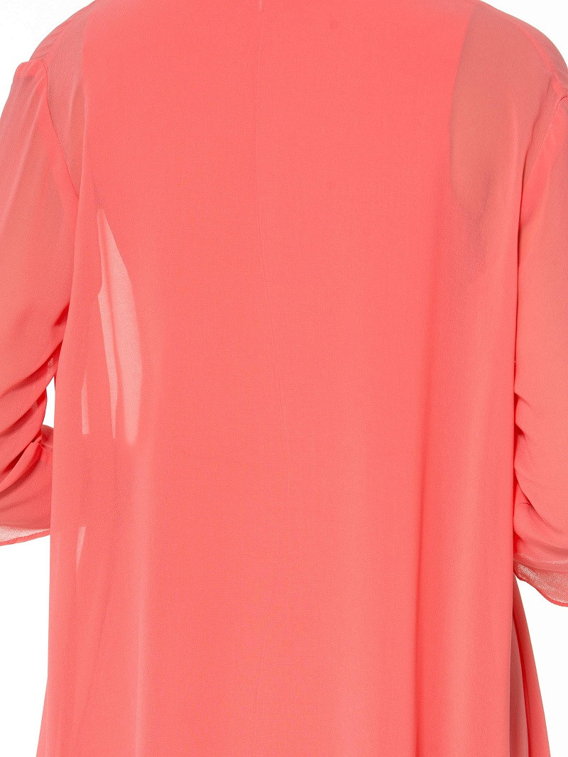 Elegant Mother Of The Bride Dresses Suits Sheath 3/4 Sleeves Jewel Orange Chiffon Simple Custom party formal evening plus size