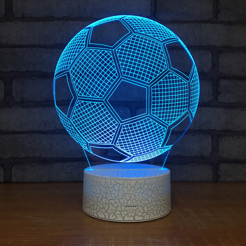 Football Night Lamp 3D Acrylic LED Night Light Touch 7 Color Change Desk Table Lamp Party Decorative Light