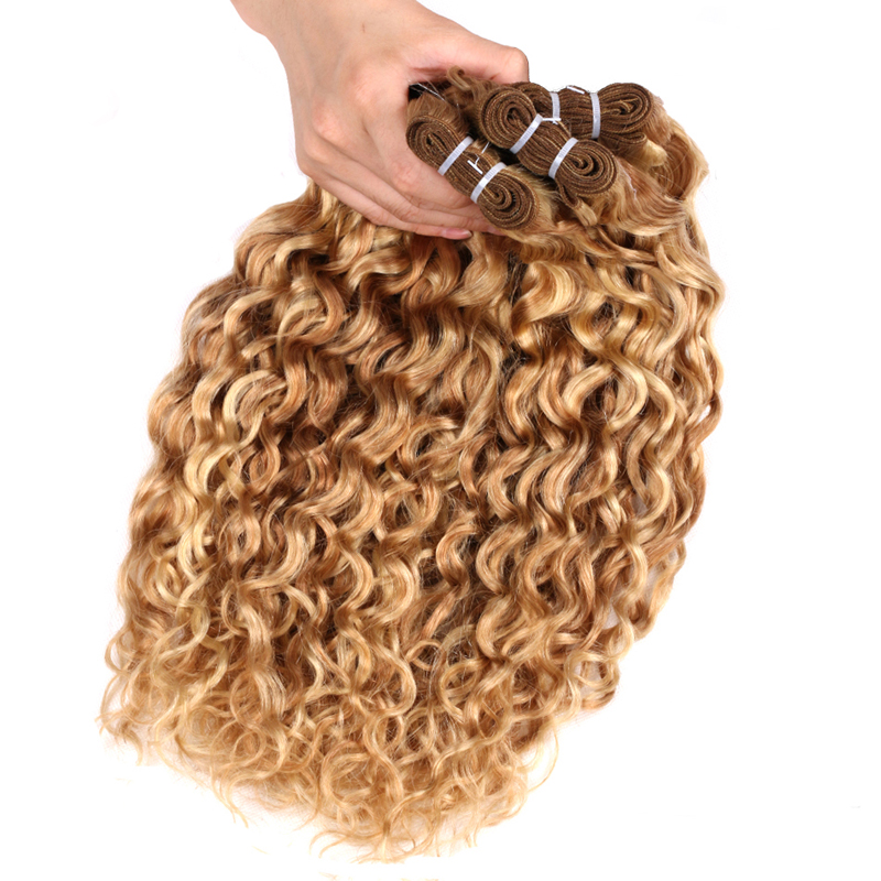 Brazilian Hair Water Wave 27/613 Two Tone Human Hair Extensions Weave Bundles 1 PC Remy Brazilian Hair Weave Bundles