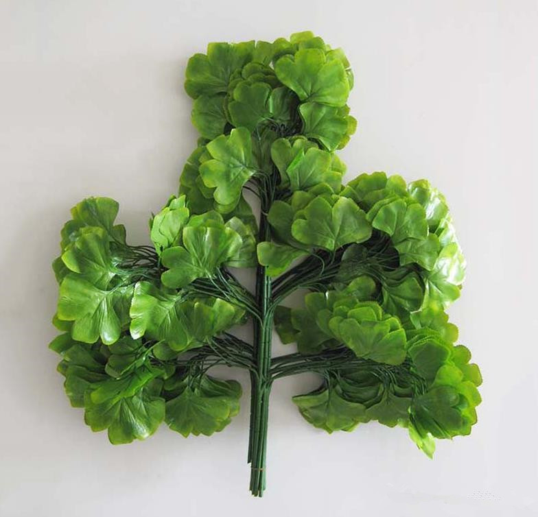 12pcs 60cm Ginkgo Biloba Leaf Five Branches Maidenhair Trees Leaves Artificial Tree Silk Branch Stem Wedding Garden Decoration