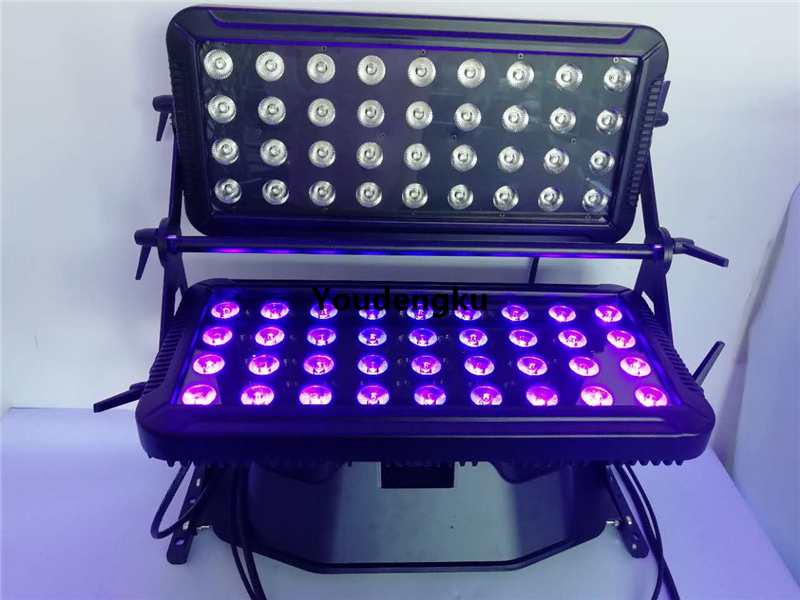 4 pieces with Flightcase 72x18w rgbwa uv 6in1 ip 65 Double Head wall washer LED city color Outdoor Led Stand Hotel Washer Lig