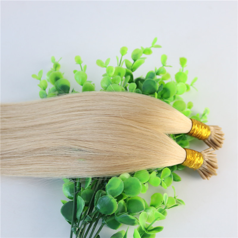 I-tip Brazilian Human Hair Extensions Light Blonde 100Strands 100gram 24# Straight Keratin Stick Human Hair Extensions