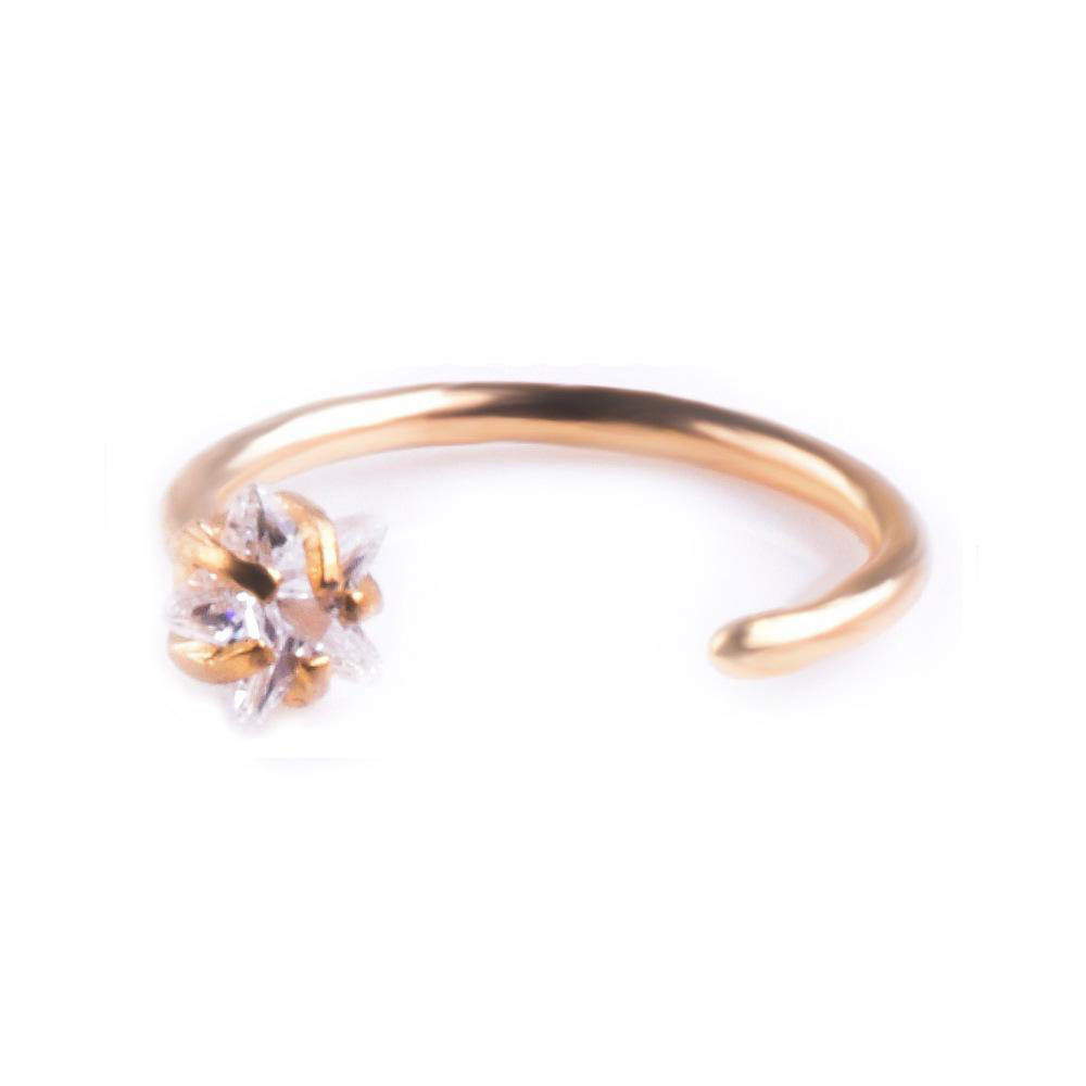 New Star Zircon Nose Hoop Rings Ear Cartilage Tragus Body Jewelry For Women Men Anti-allergy C Neck