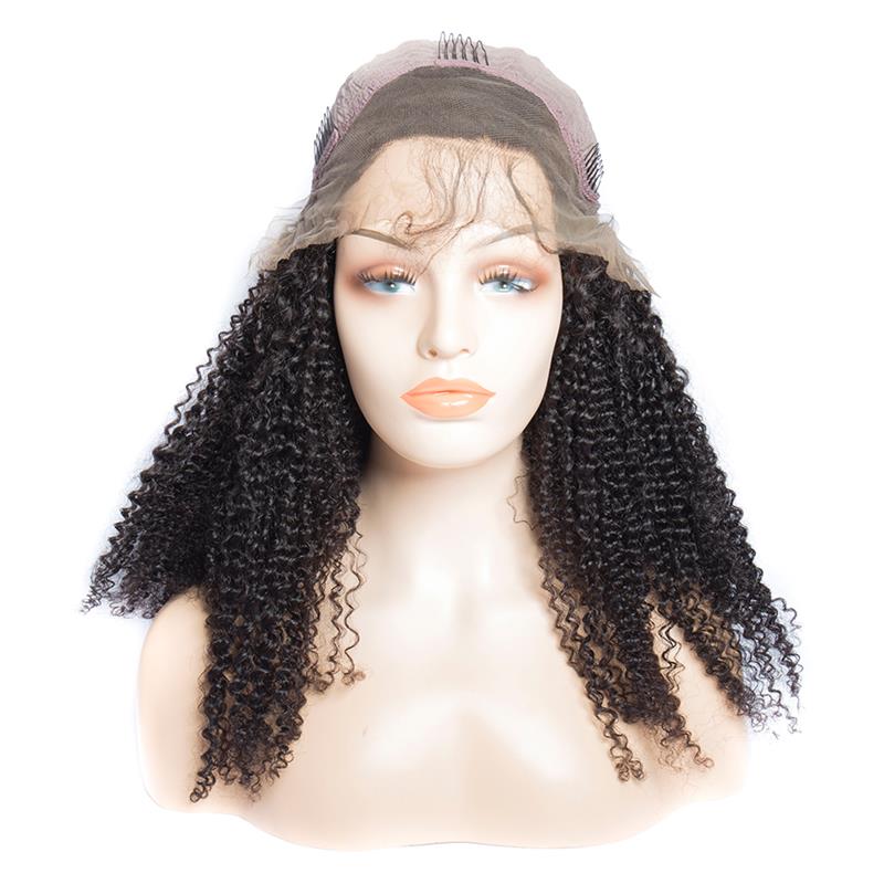 Afro Kinky Curly Lace Front Human Hair Wigs With Bangs Brazilian Full Lace Human Hair Wig Curly For Black Women Grade 9A