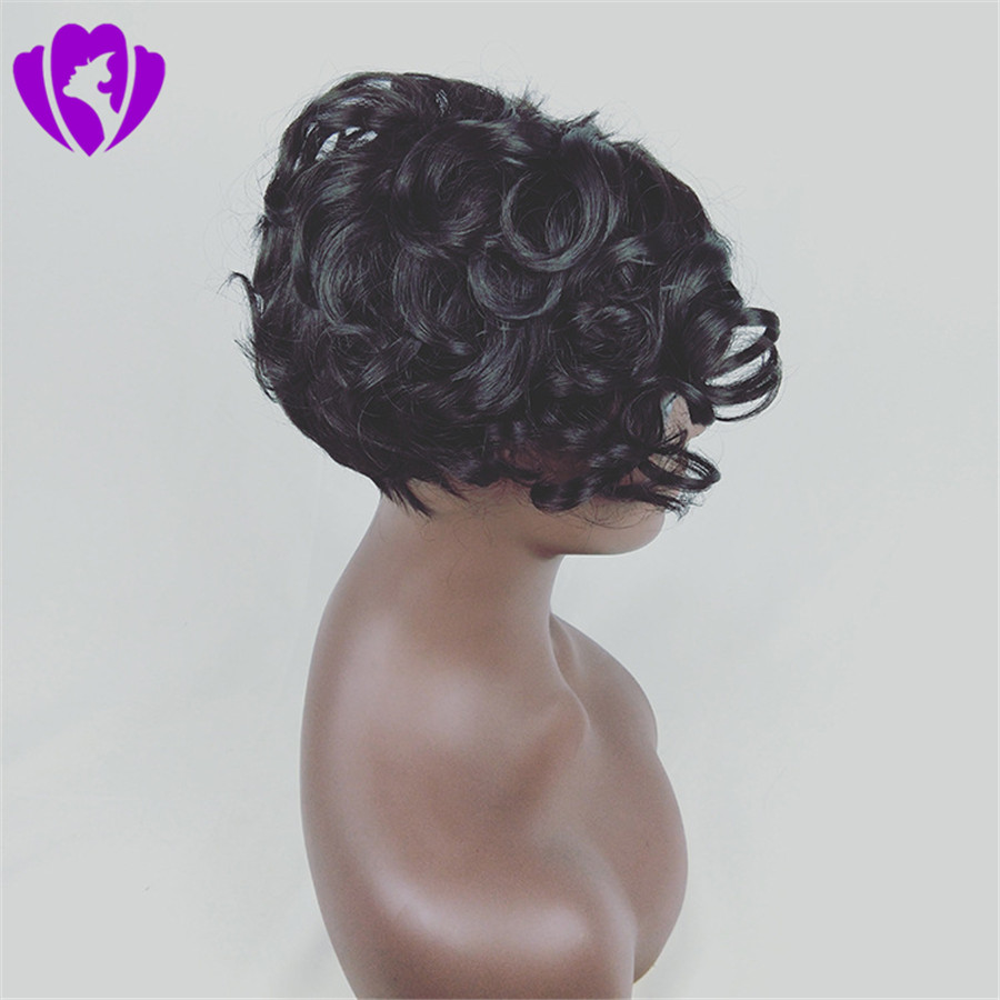 High quality simulation human hair wig short Curly Black Cute Wig for Black Women African Afro Hair Synthetic Wigs For Black Women