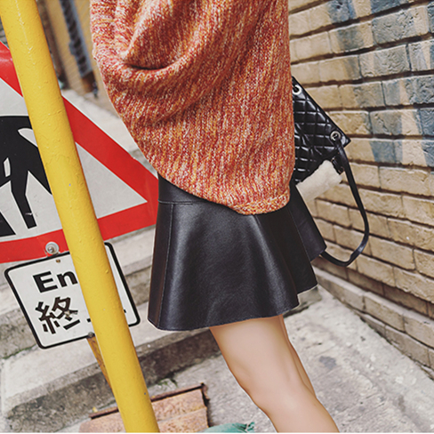 New design fashion womens high waist PU leather pleated short skirt boot cut sexy with safety shorts inside culottes plus size XXL