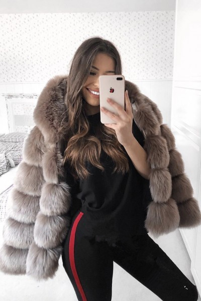 ladies hot sale long sleeve hooded fur warm woman coats cute and American style winter fake fur casual hooded female coat