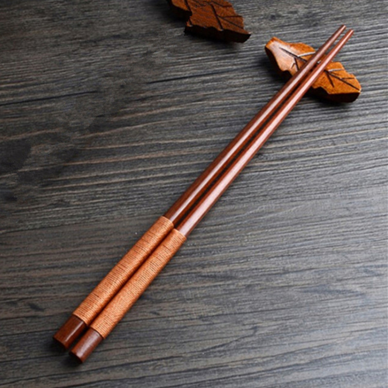 Handmade Japanese Natural Chestnut Wood Chopsticks Set Value Gift Sushi Chinese Tie line