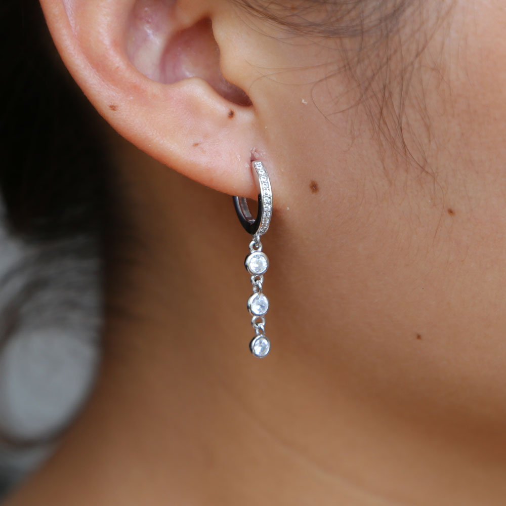 Tassel cz dangle earring 100% 925 sterling siliver wedding bridal gift elegance cz drop charm sparking cubic zirconia long earrings