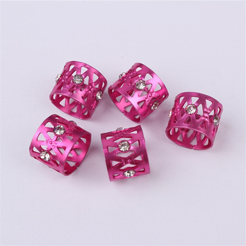 Hair Extension Tool Jewelry Metal Tube Lock Rhinestone Hair Dread Braids Dreadlock Beads Adjustable Braid Cuffs Clip H1469