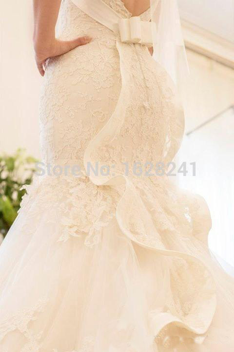 Uniques Designers Mermaid With Ruffles Train Sweetheart Sexy Lace Backless Plus Size Bridal Gowns Wedding Dresses 0521
