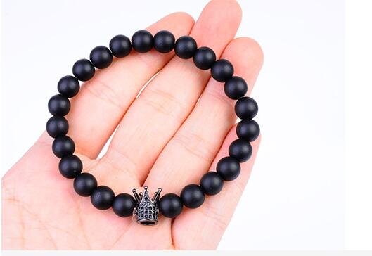 Elegant Micro Pave Zircon and Volcanic Stone Beaded Strand Wristwear Gender-Neutral DIY Jewelry Kit