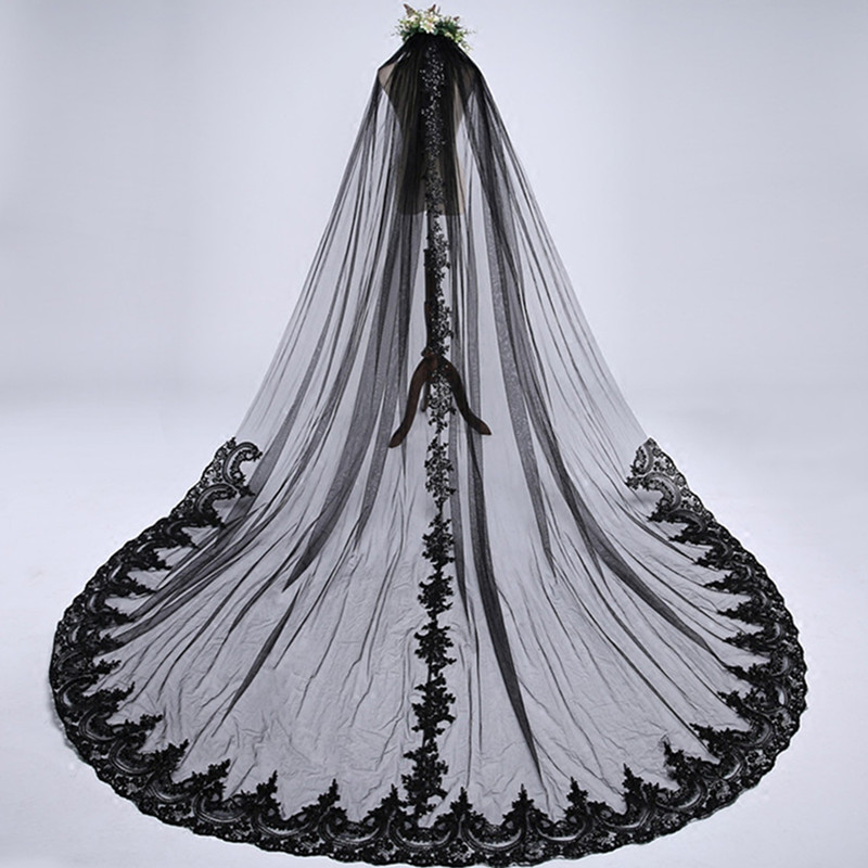 3 Meters black one-layer bridal Veils Lace Appliqued Edge Wedding Veils Cathedral Veils Wedding Accessories, Red
3 Meters black one-layer bridal Veils Lace Appliqued Edge Wedding Veils Cathedral Veils Wedding Accessories, Red